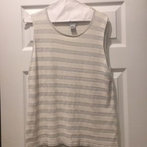 Chicos silver and white tank size 3